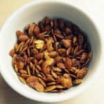 curry pumpkin seeds in a bowl