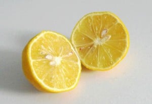 cut lemon in half
