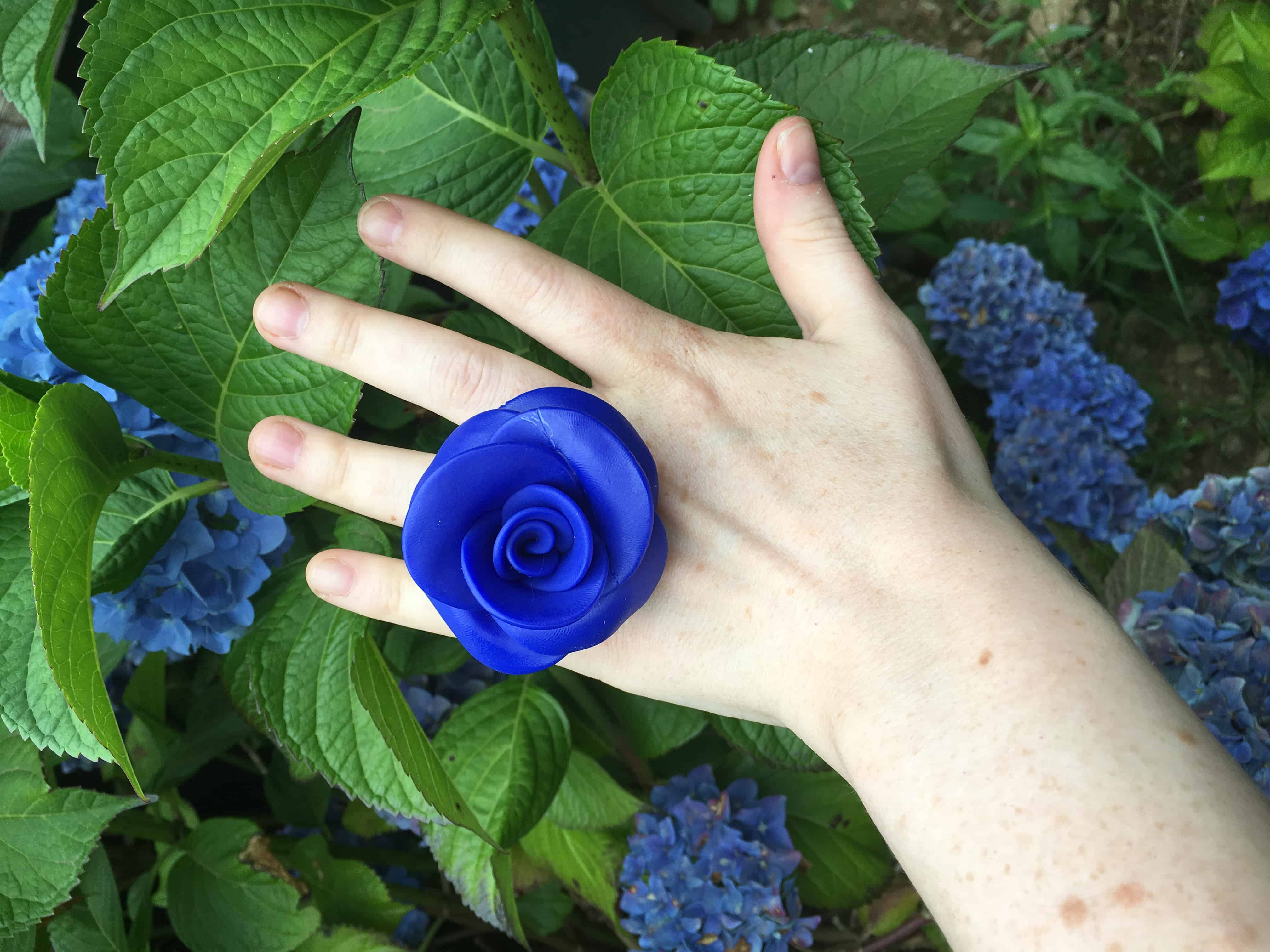 blue flower ring