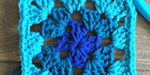 crochet granny square banner