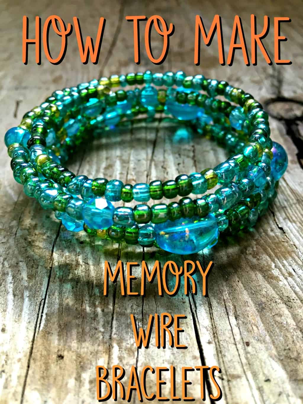 Memory wire bracelet tutorial with beads and wrapped wire