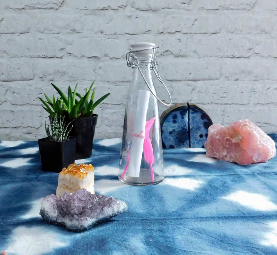 closed time capsule with message inside