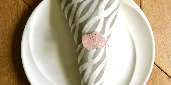 pink stone napkin ring