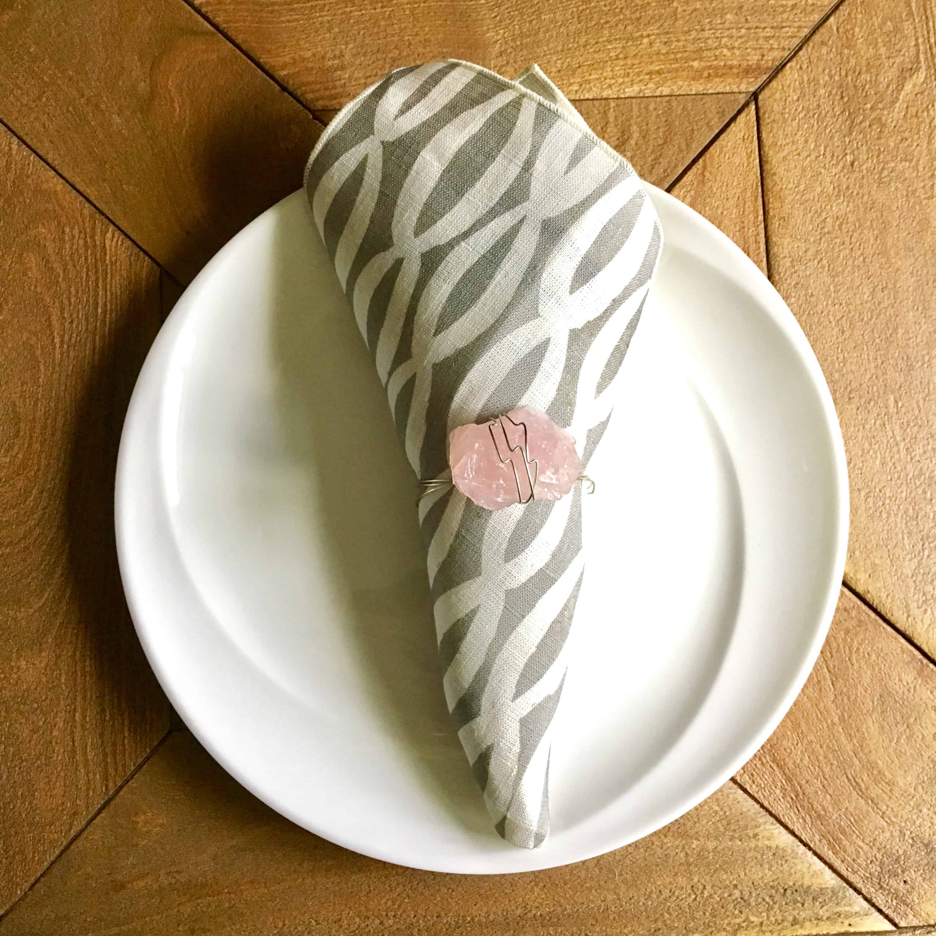 pink stone napkin ring