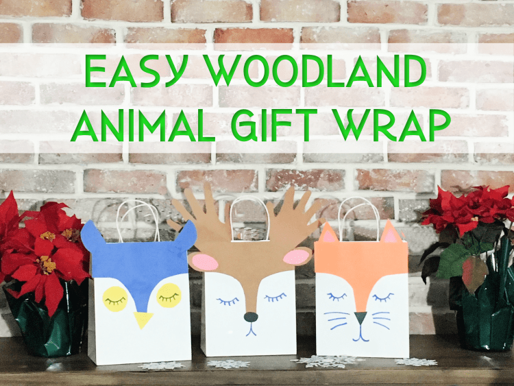 owl, deer and fox themed paper bags