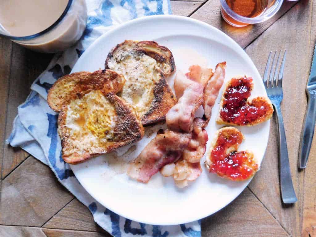 heart attack on a plate with bacon