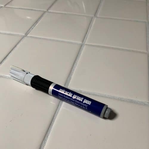grout pen on tile counter