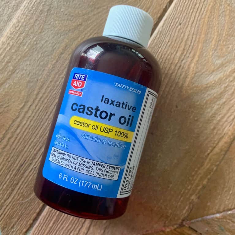 castor oil on a table