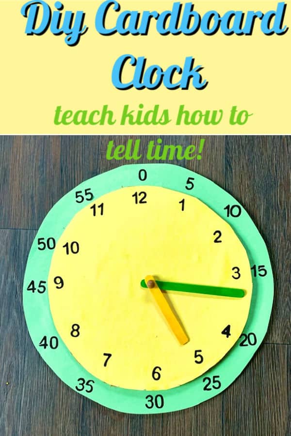 how to make a cardboard clock to help kids learn how to tell time