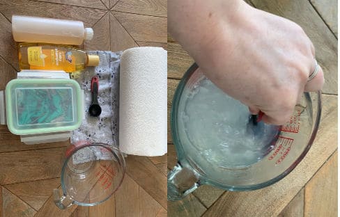 diy baby wipe in process photos