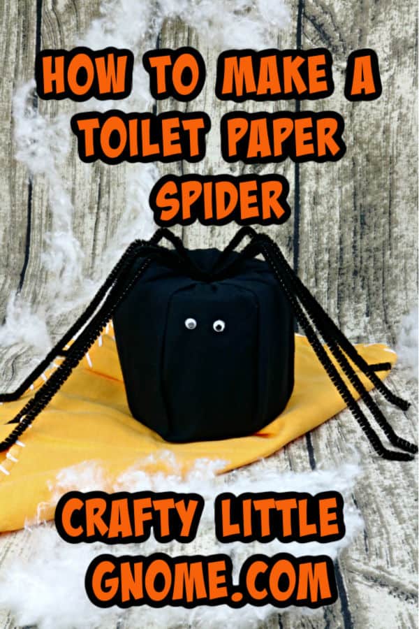 toilet paper spider on orange cloth