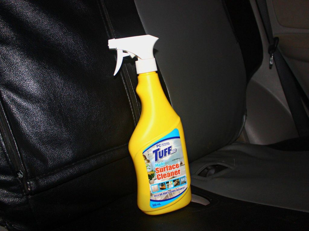 All-purpose cleaner for cleaning car seat.