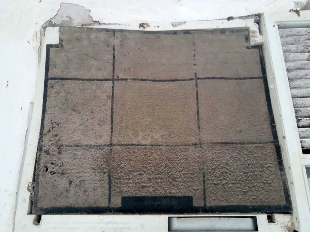 Before image of how to clean an ac filter