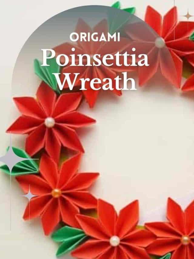 Origami Poinsettia Wreath