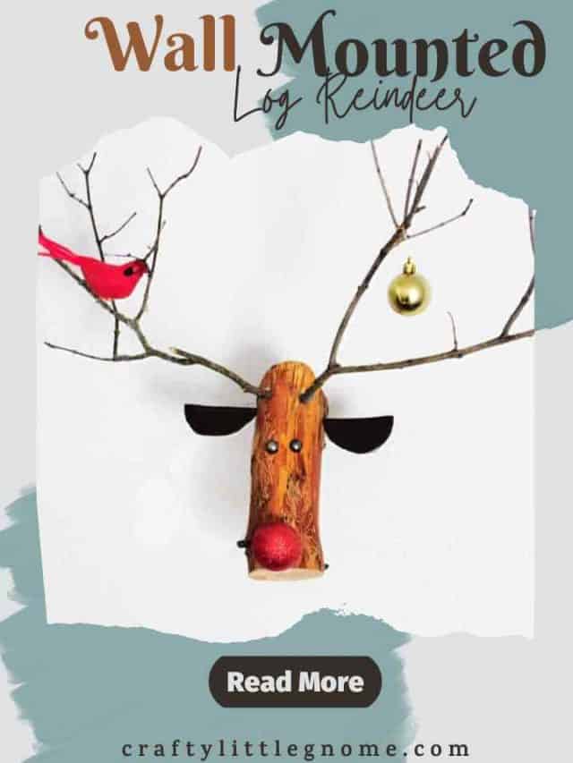 Wall Mounted Log Reindeer