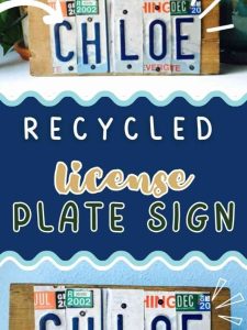 Recycled License Plate Sign.
