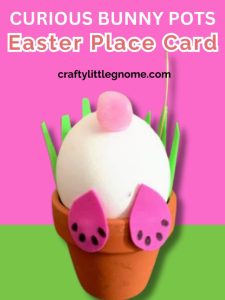 Curious Bunny Pots Easter Place Card.