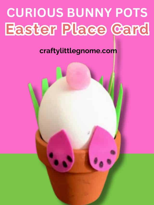 Curious Bunny Pots Easter Place Card